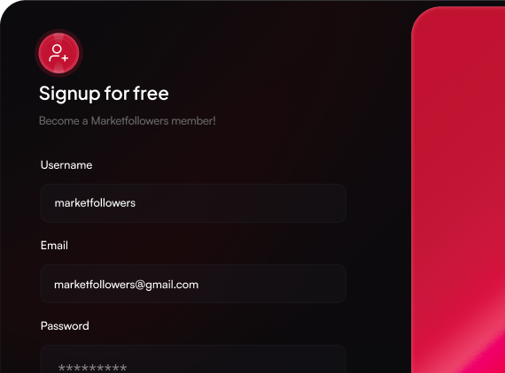 Signup for free to Marketfollowers